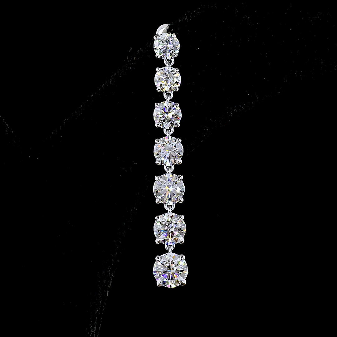 4.55 CT Round Lab Grown Diamond Drop Earrings in 14K White Gold