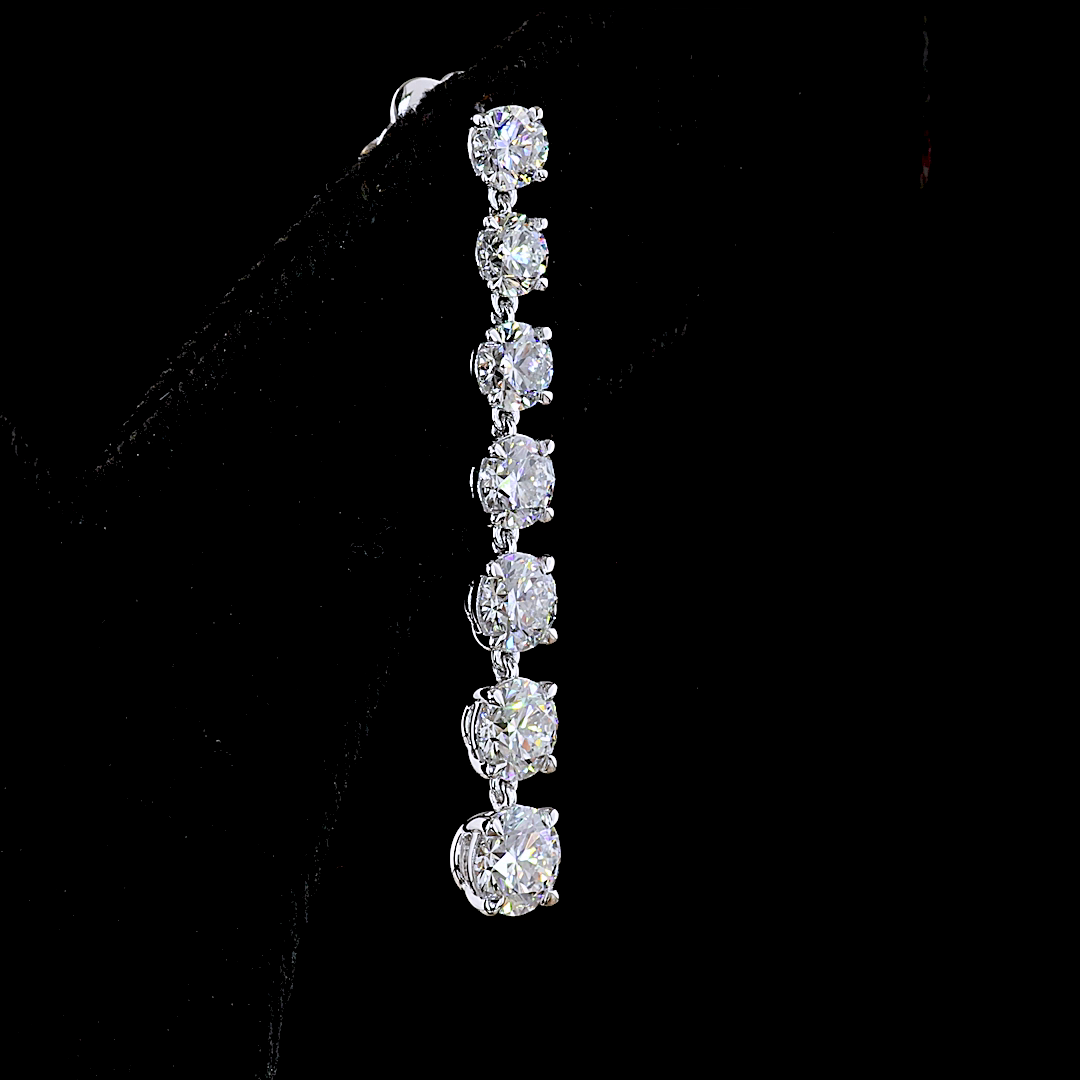4.55 CT Round Lab Grown Diamond Drop Earrings in 14K White Gold