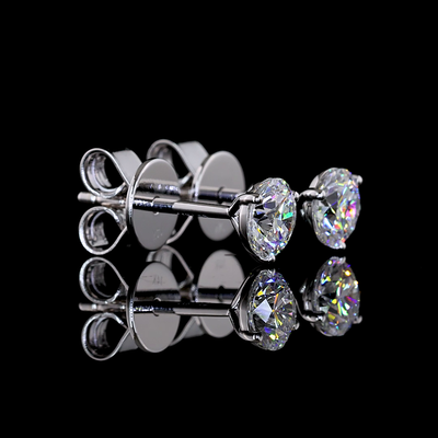 0.74 CT Round Lab Grown Diamond Martini Earrings in 14K White Gold