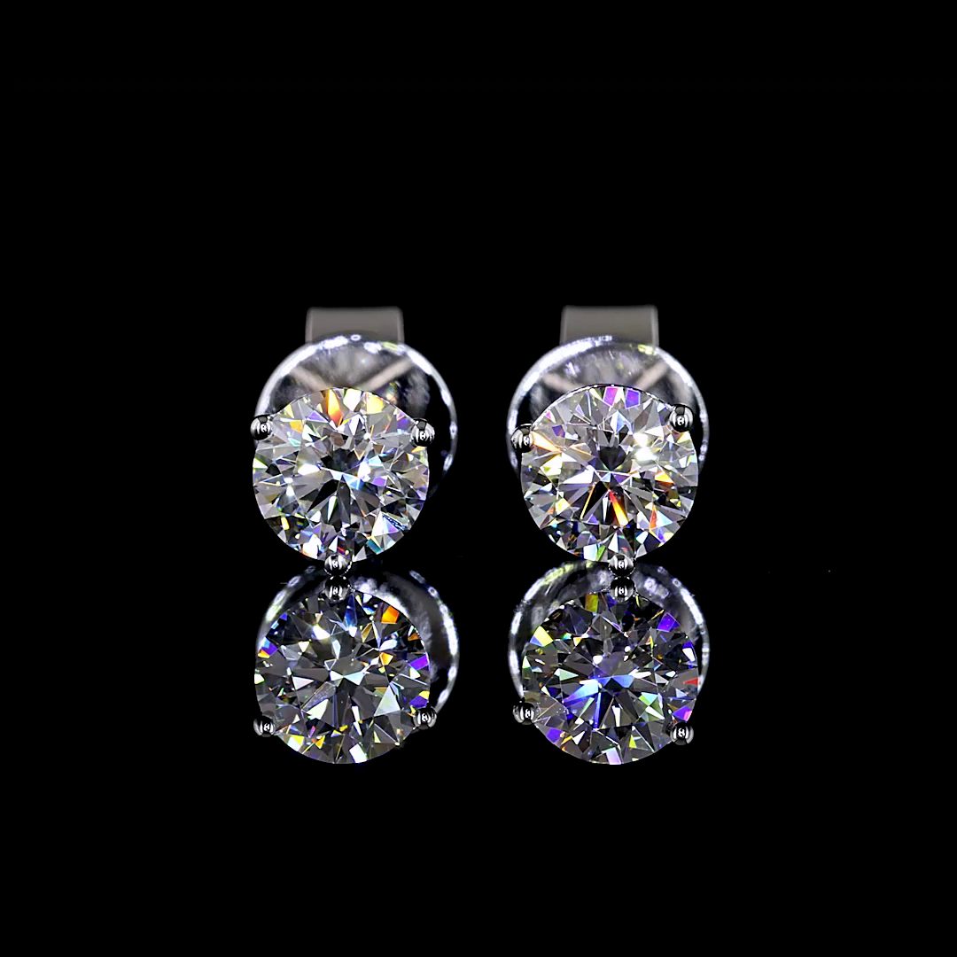 0.74 CT Round Lab Grown Diamond Martini Earrings in 14K White Gold