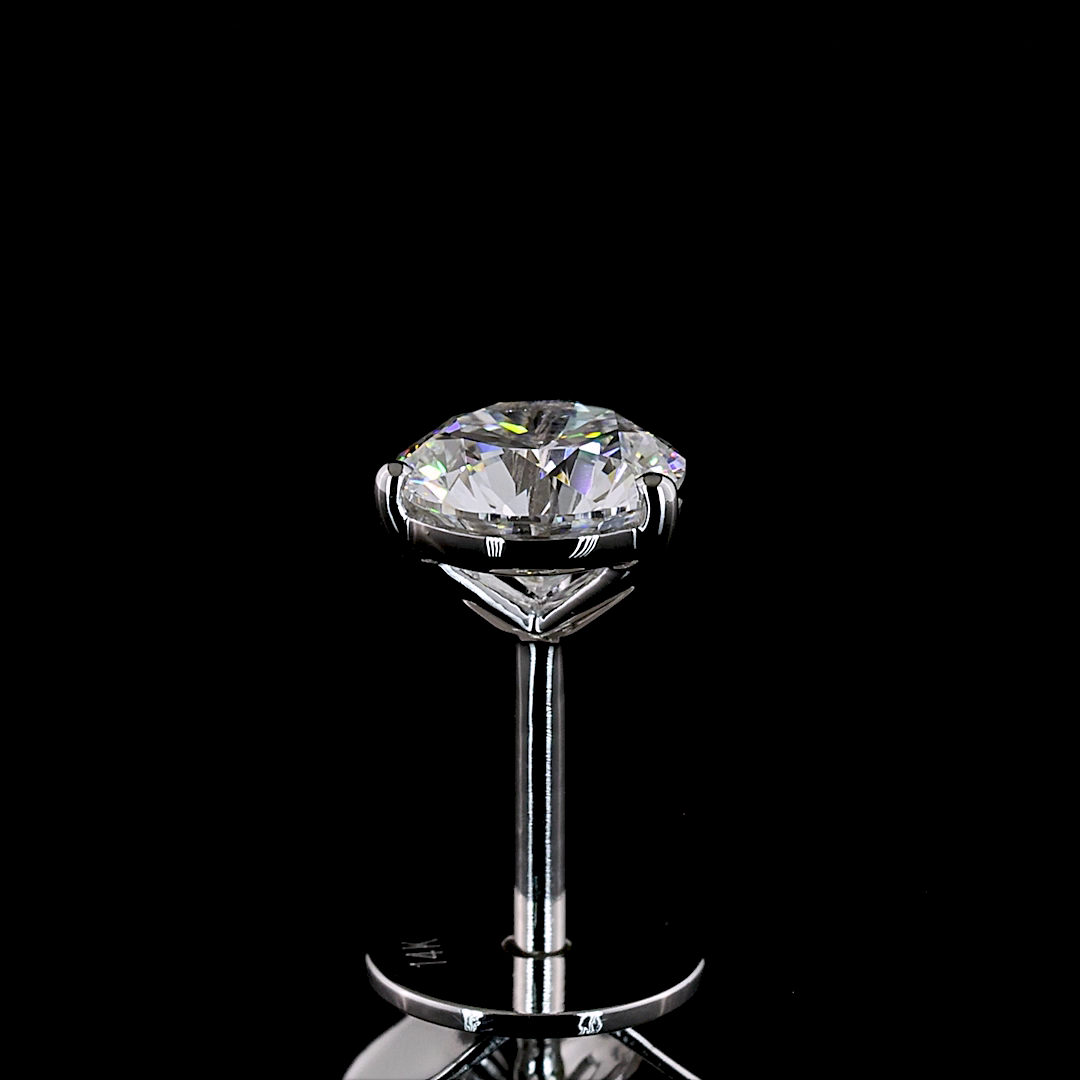 0.74 CT Round Lab Grown Diamond Martini Earrings in 14K White Gold