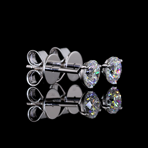 0.78 CT Round Lab Grown Diamond Martini Earrings in 14K White Gold