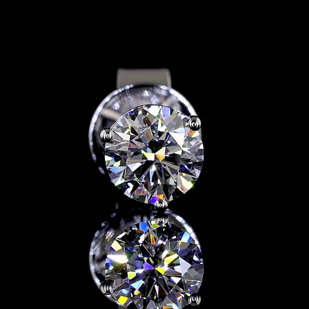 0.78 CT Round Lab Grown Diamond Martini Earrings in 14K White Gold