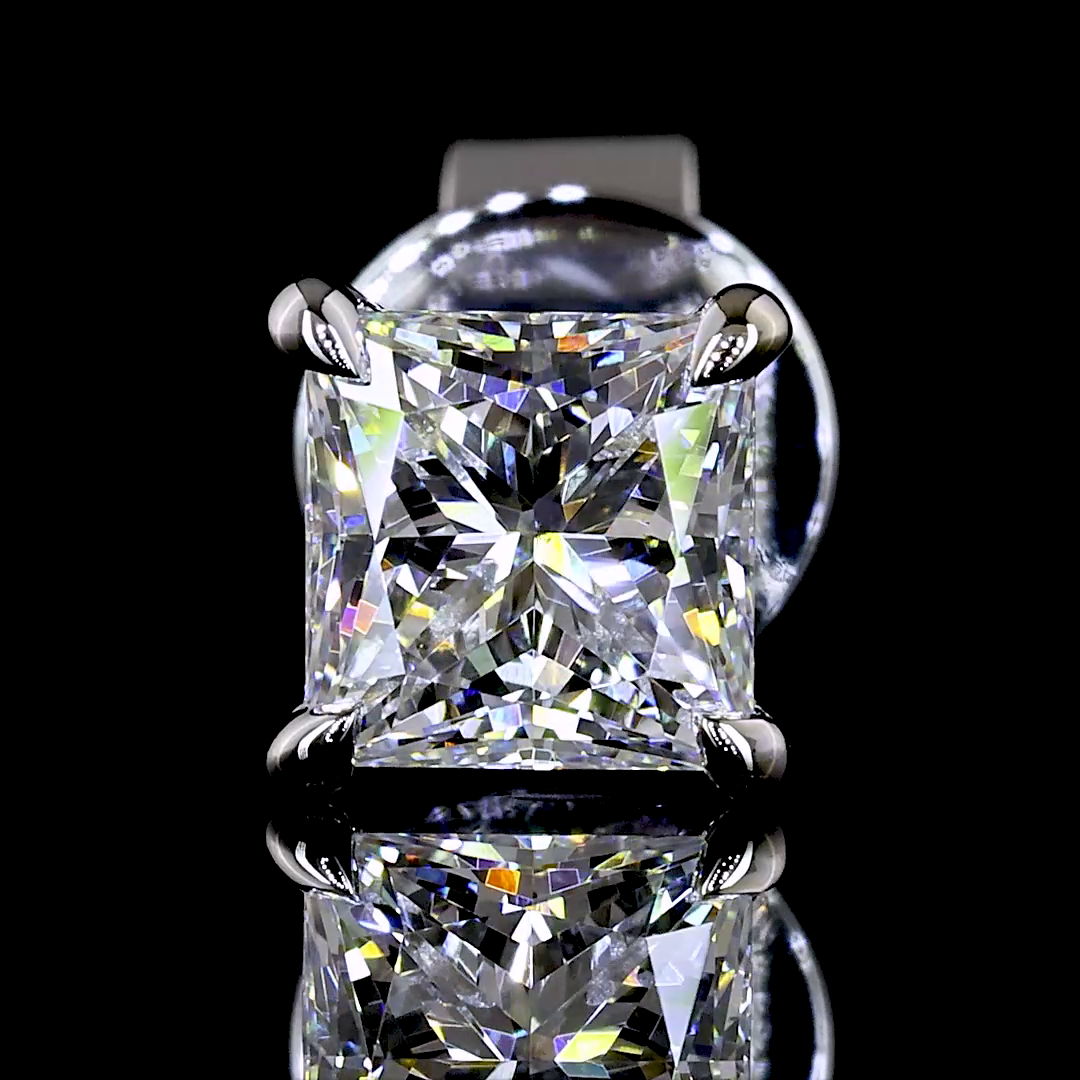1.05 CT Princess Lab Grown Diamond Stud Earrings in 14K White Gold
