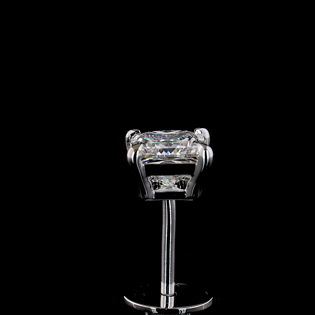 1.05 CT Princess Lab Grown Diamond Stud Earrings in 14K White Gold