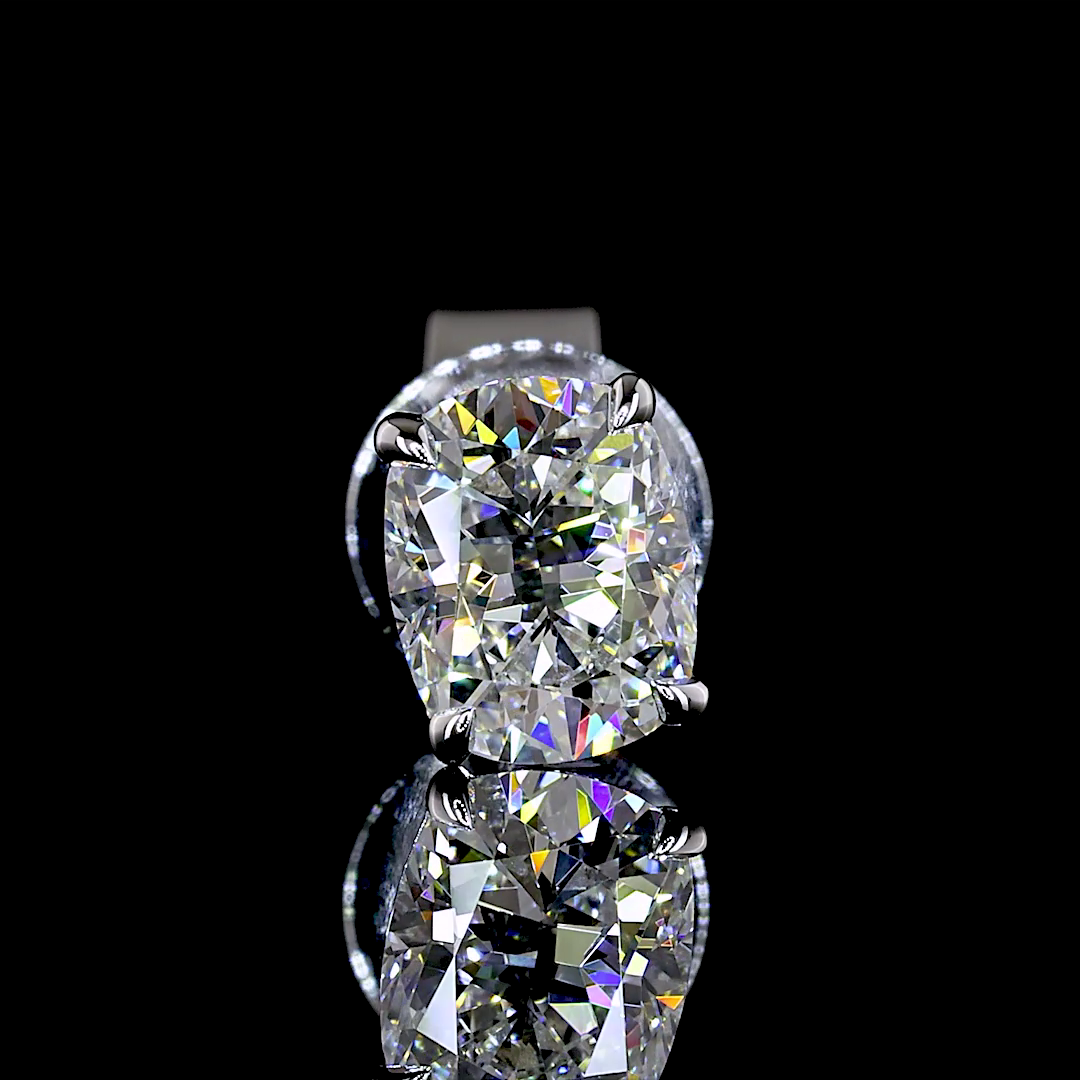 1.06 CT Cushion Brilliant Lab Grown Diamond Stud Earrings in 14K White Gold