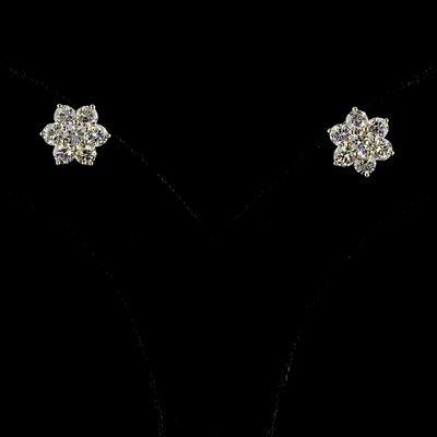 1.88 CT Round Lab Grown Diamond Stud Earrings in 14K Yellow Gold