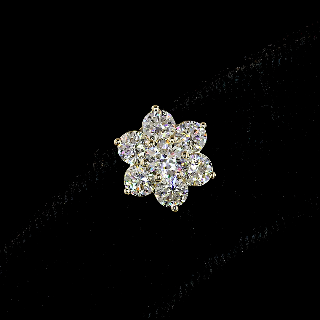 1.88 CT Round Lab Grown Diamond Stud Earrings in 14K Yellow Gold