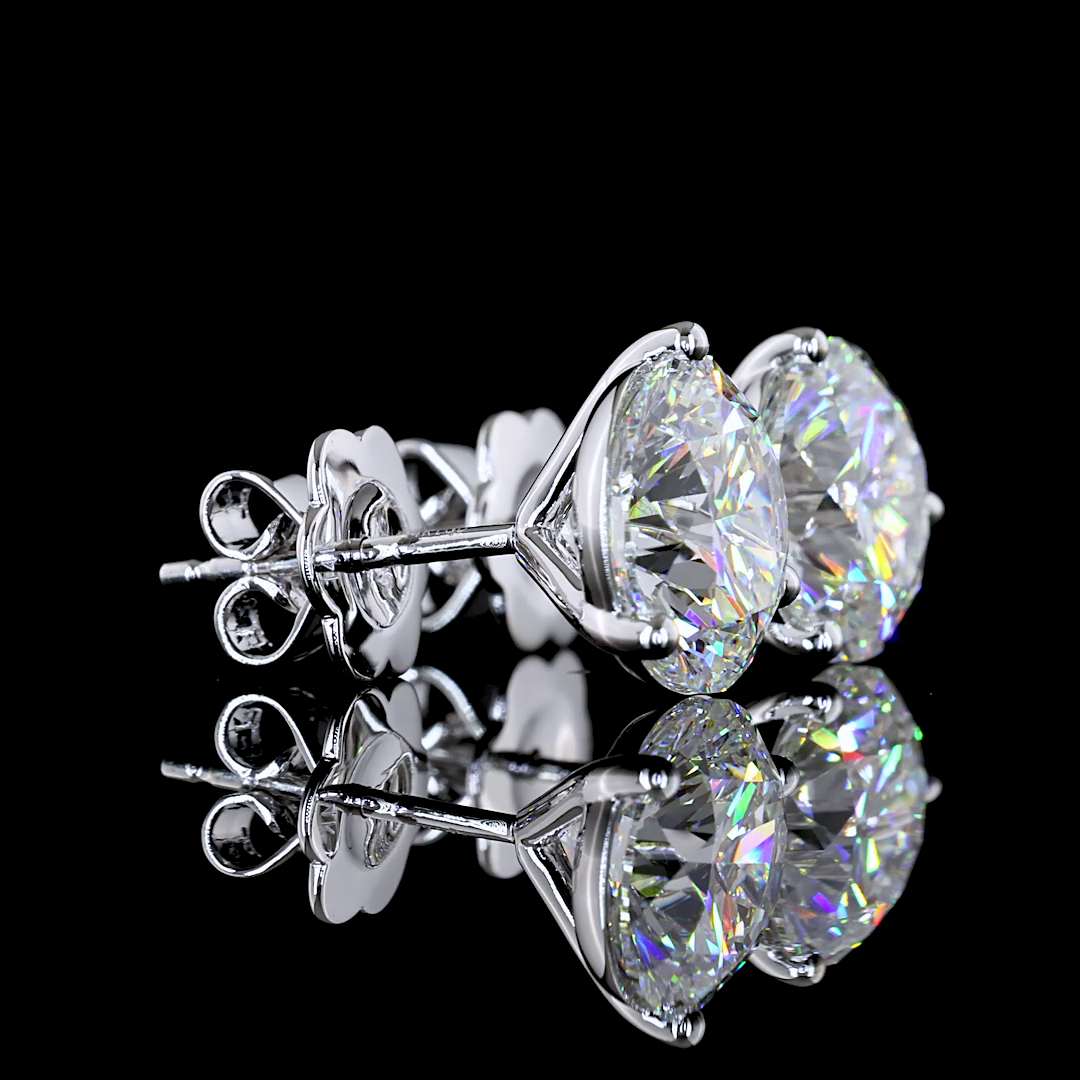 5.08 CT Round Lab Grown Diamond Martini Earrings in 14K White Gold