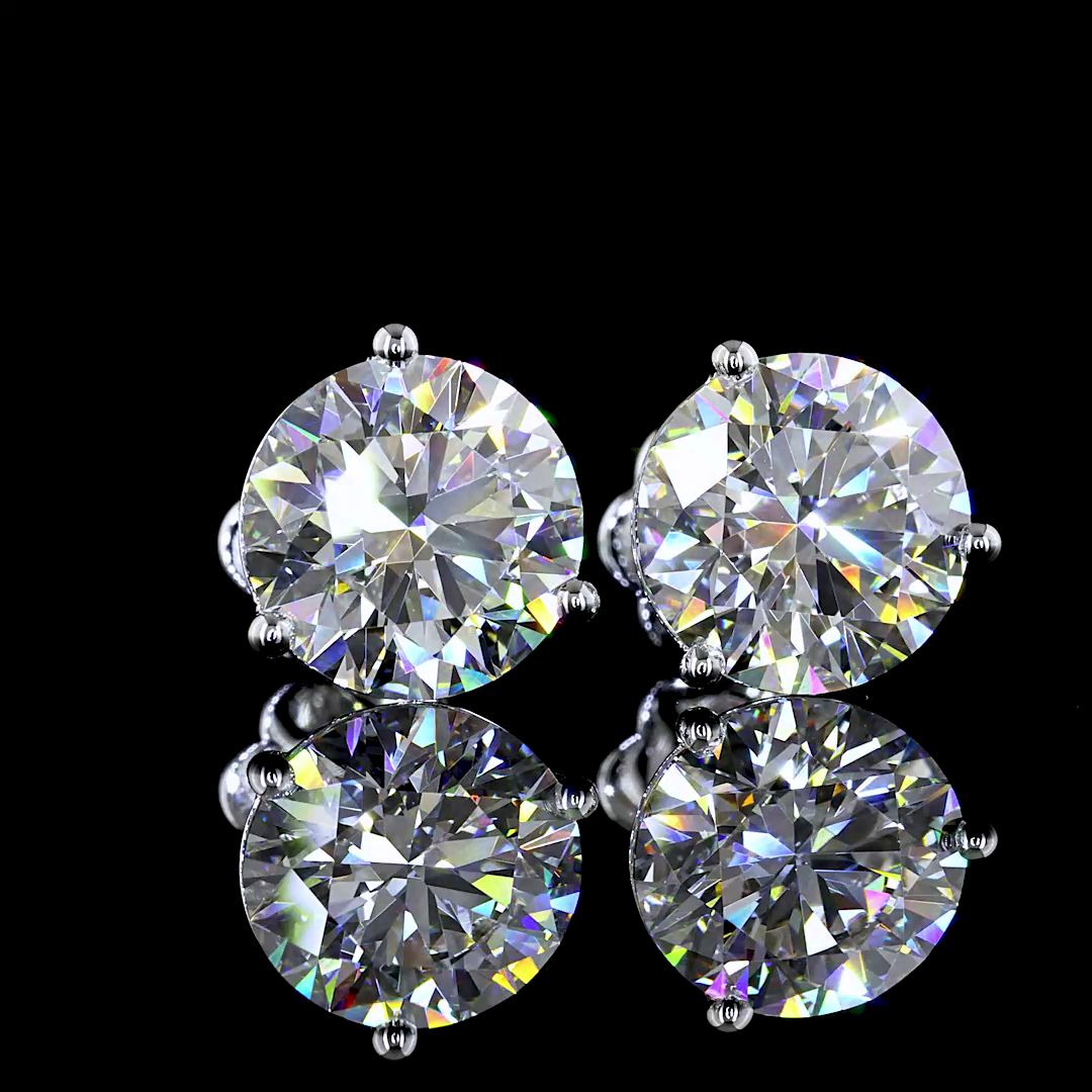 5.08 CT Round Lab Grown Diamond Martini Earrings in 14K White Gold