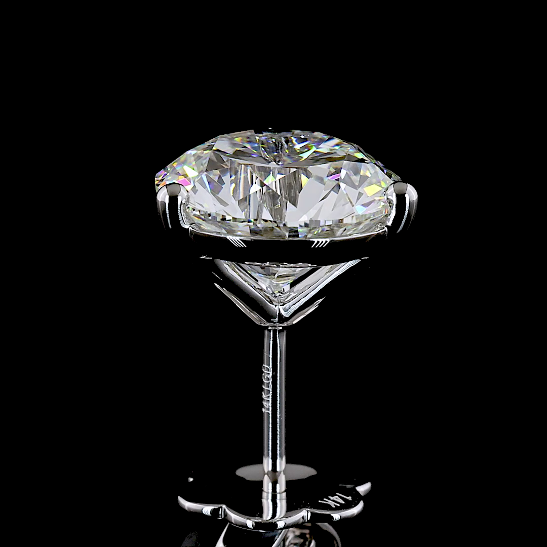 5.08 CT Round Lab Grown Diamond Martini Earrings in 14K White Gold
