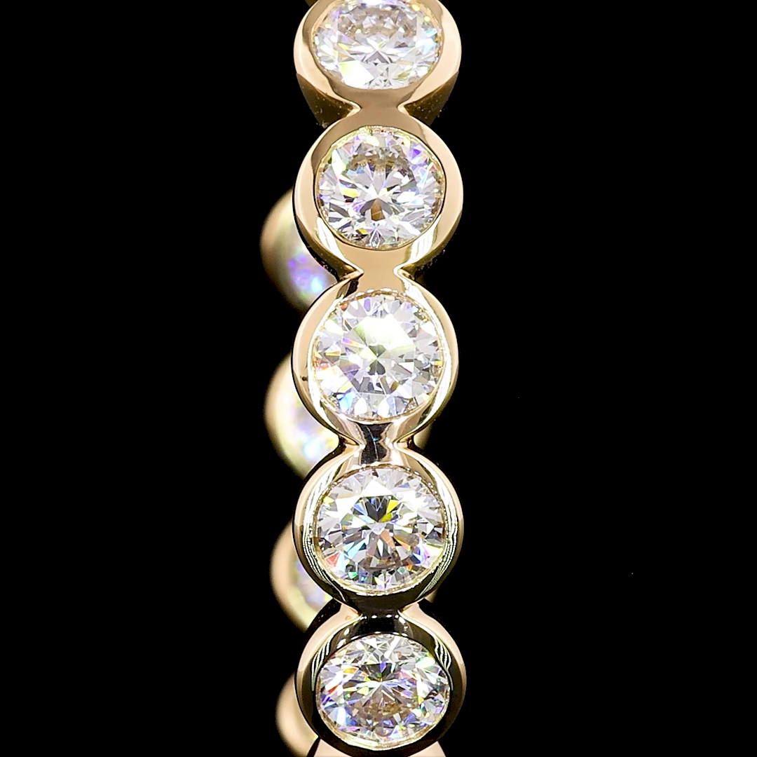 2.87 CT Round Lab Grown Diamond C Hoop Earrings in 14K Yellow Gold