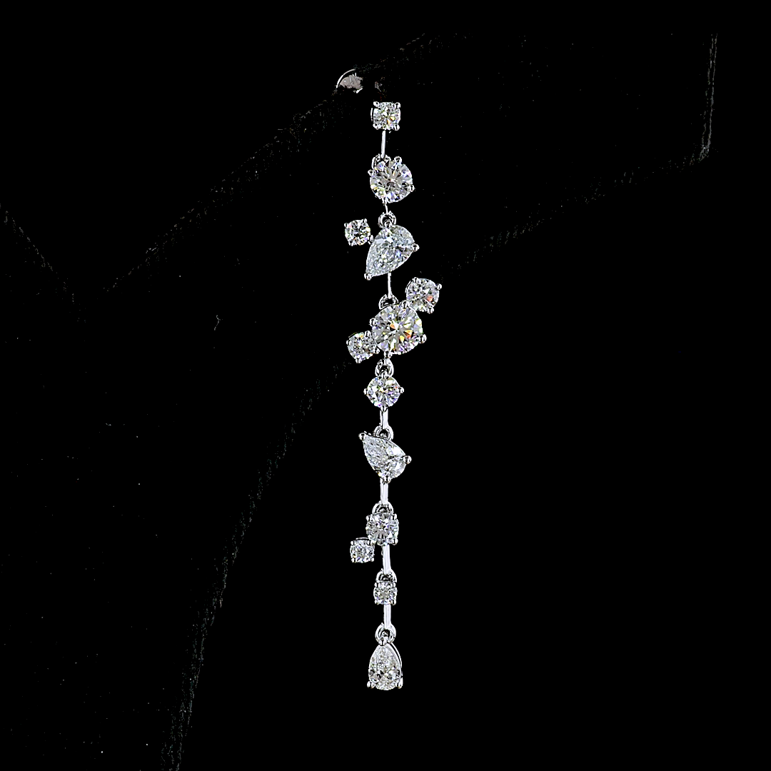 1.72 CT Round Lab Grown Diamond Drop Earrings in 14K White Gold
