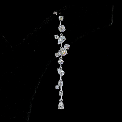 1.72 CT Round Lab Grown Diamond Drop Earrings in 14K White Gold