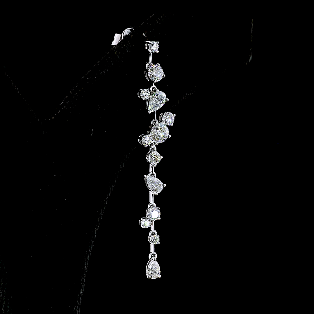 1.72 CT Round Lab Grown Diamond Drop Earrings in 14K White Gold