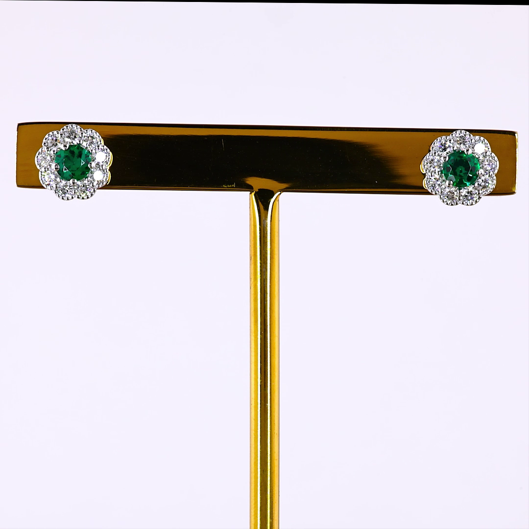 0.35 CT Round Lab Grown Diamond Stud Earrings in 14K White Gold