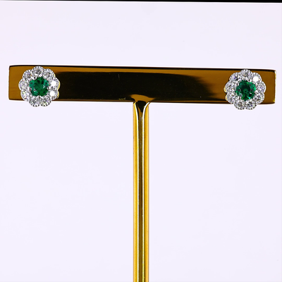 0.35 CT Round Lab Grown Diamond Stud Earrings in 14K White Gold