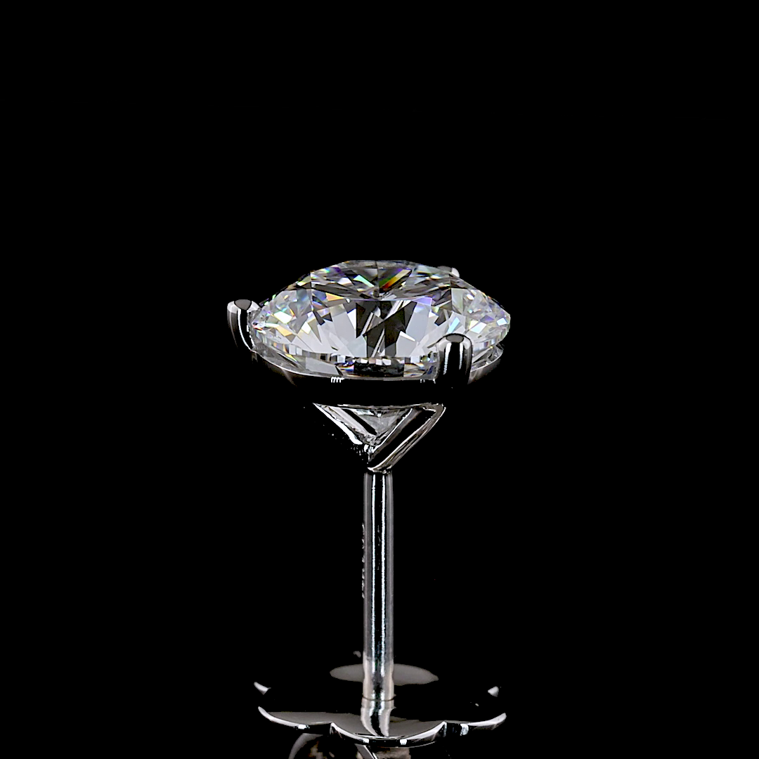 2.55 CT Round Lab Grown Diamond Martini Earrings in 14K White Gold
