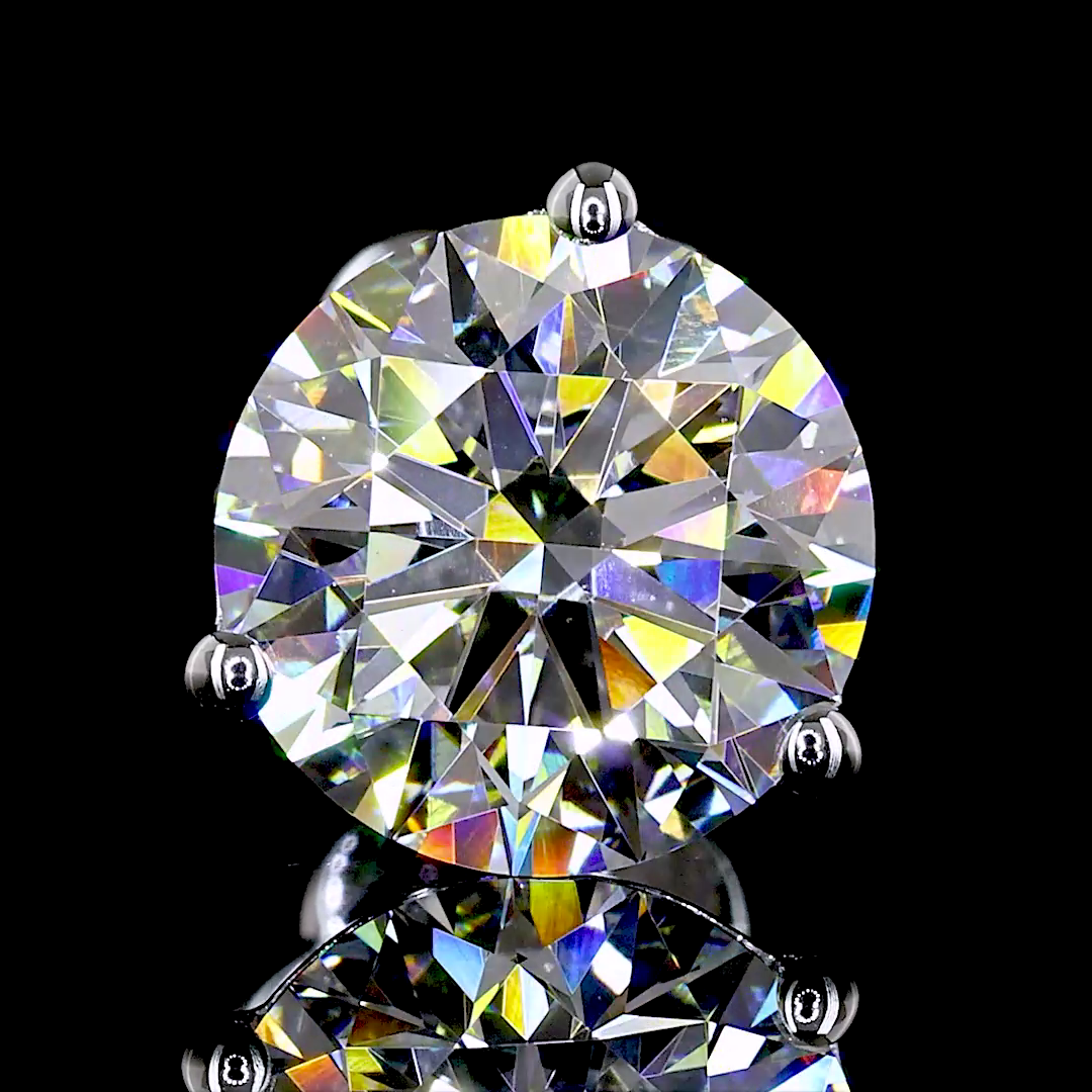 3.06 CT Round Lab Grown Diamond Martini Earrings in 14K White Gold