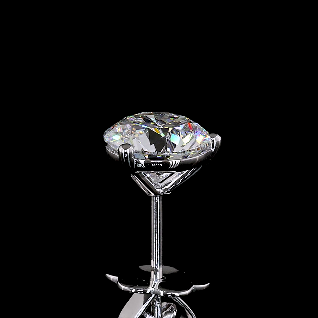3.06 CT Round Lab Grown Diamond Martini Earrings in 14K White Gold