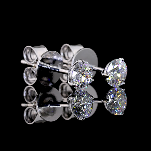 0.5 CT Round Lab Grown Diamond Martini Earrings in 14K White Gold