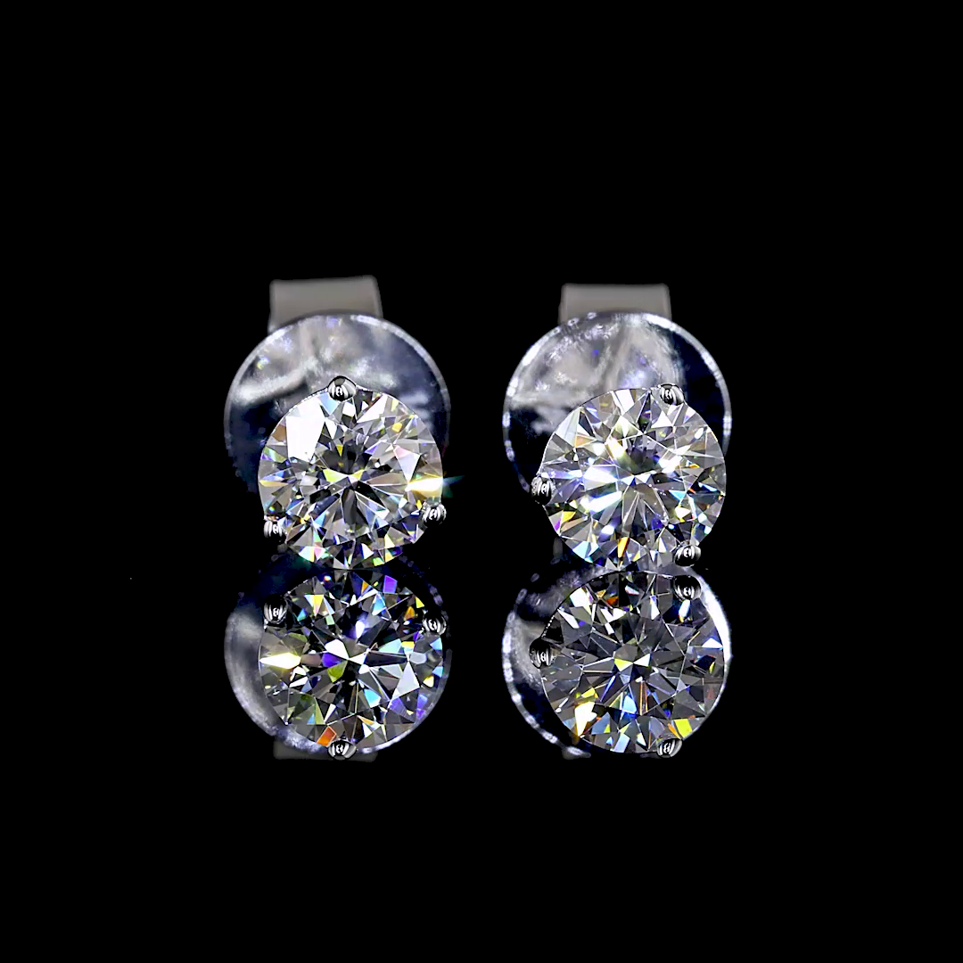 0.5 CT Round Lab Grown Diamond Martini Earrings in 14K White Gold