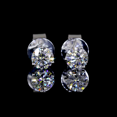 0.5 CT Round Lab Grown Diamond Martini Earrings in 14K White Gold