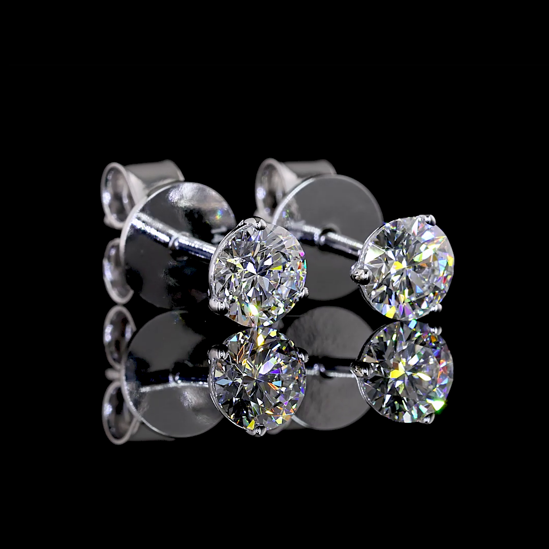 0.49 CT Round Lab Grown Diamond Martini Earrings in 14K White Gold