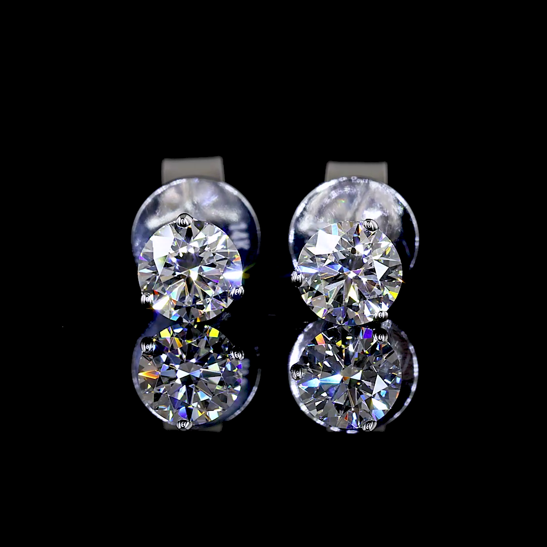 0.49 CT Round Lab Grown Diamond Martini Earrings in 14K White Gold