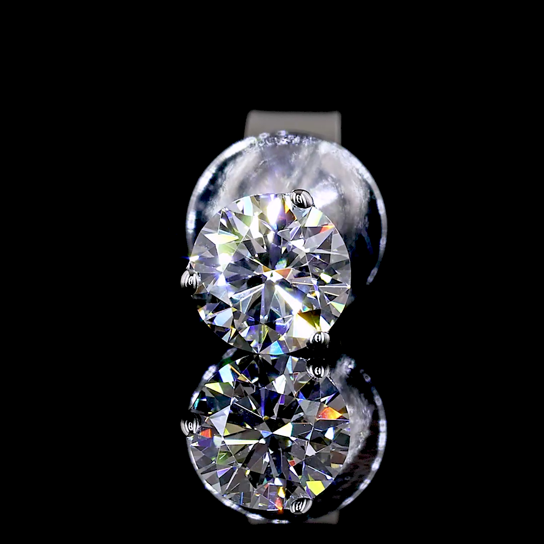 0.49 CT Round Lab Grown Diamond Martini Earrings in 14K White Gold