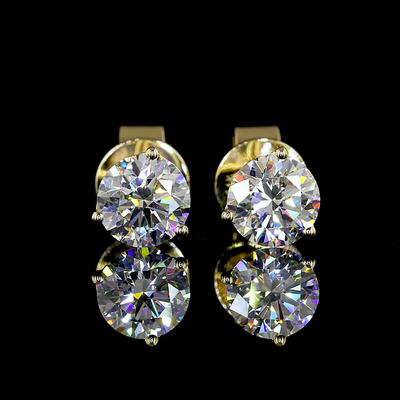 1.06 CT Round Lab Grown Diamond Martini Earrings in 14K Yellow Gold