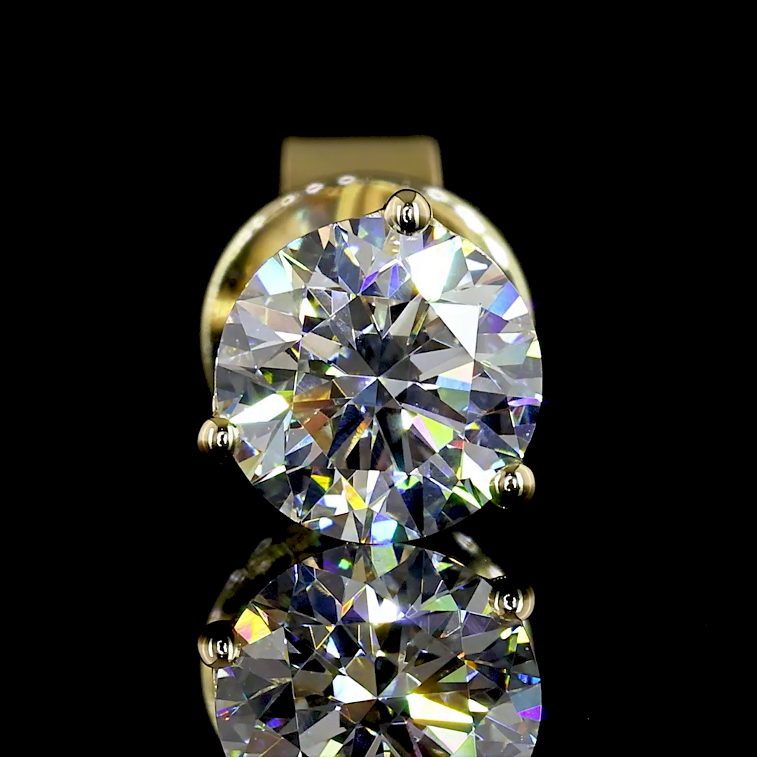 1.06 CT Round Lab Grown Diamond Martini Earrings in 14K Yellow Gold