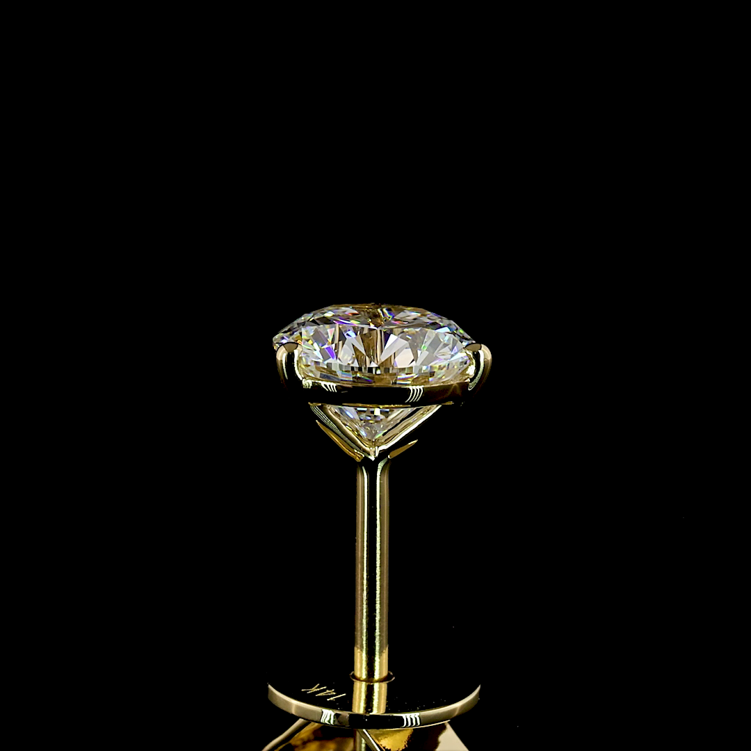 1.06 CT Round Lab Grown Diamond Martini Earrings in 14K Yellow Gold