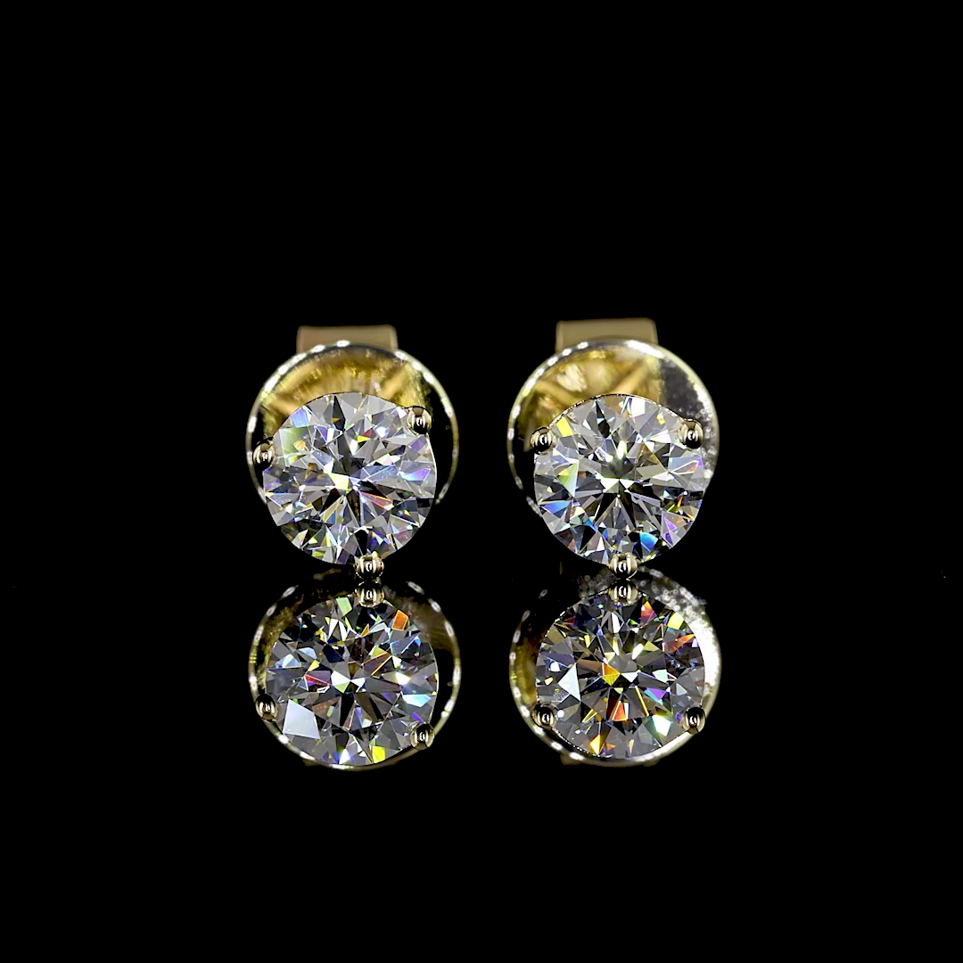 0.55 CT Round Lab Grown Diamond Martini Earrings in 14K Yellow Gold
