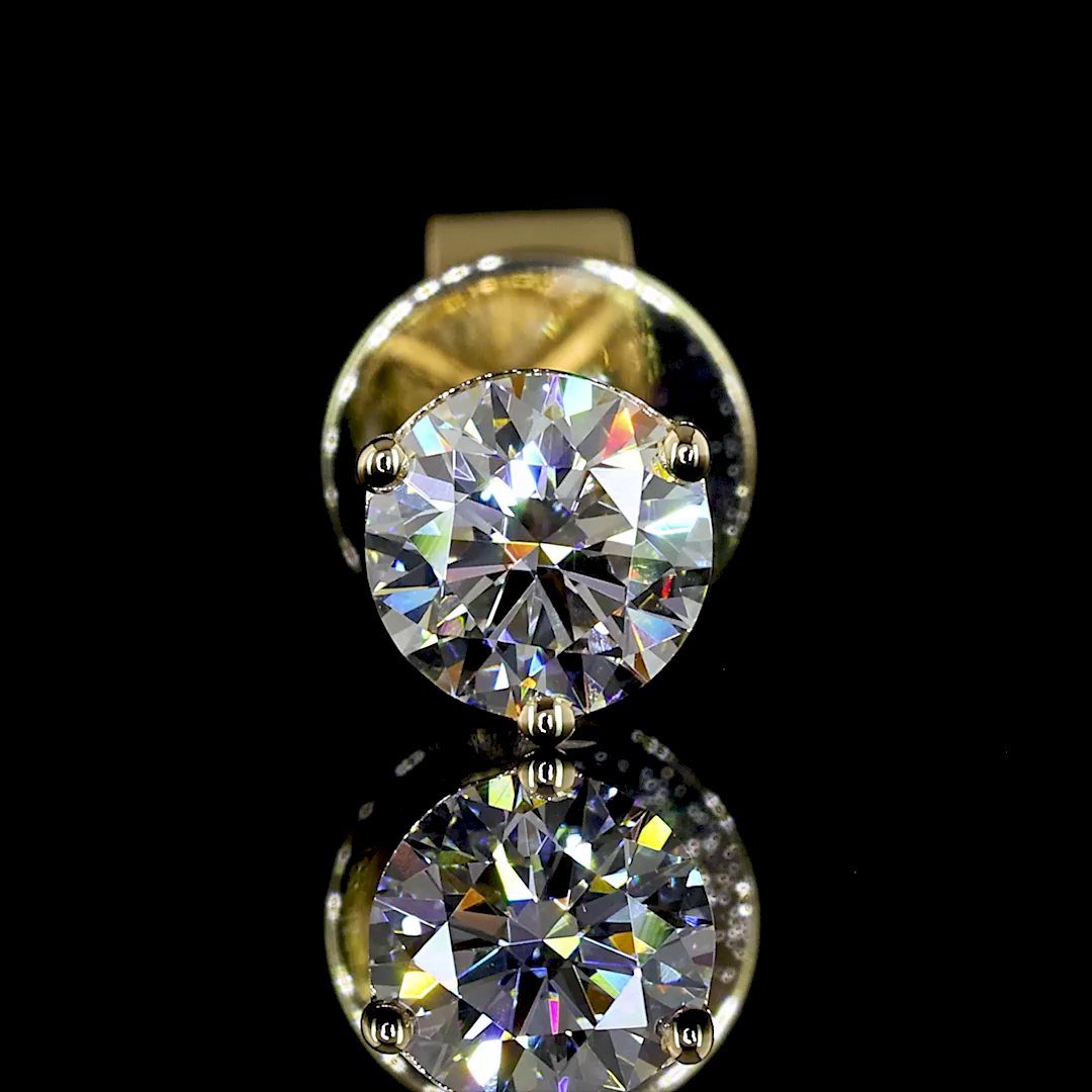 0.55 CT Round Lab Grown Diamond Martini Earrings in 14K Yellow Gold