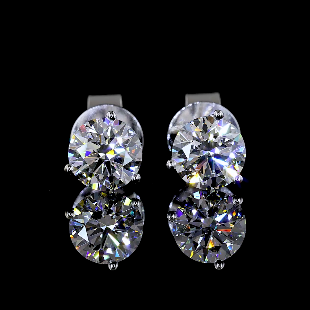 1.07 CT Round Lab Grown Diamond Martini Earrings in 14K White Gold