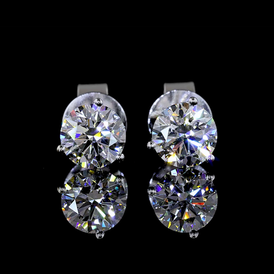 1.07 CT Round Lab Grown Diamond Martini Earrings in 14K White Gold