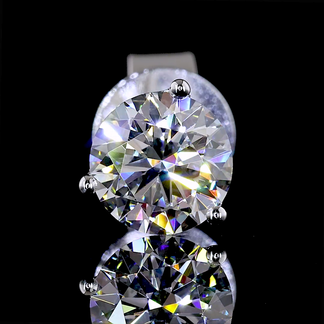 1.07 CT Round Lab Grown Diamond Martini Earrings in 14K White Gold
