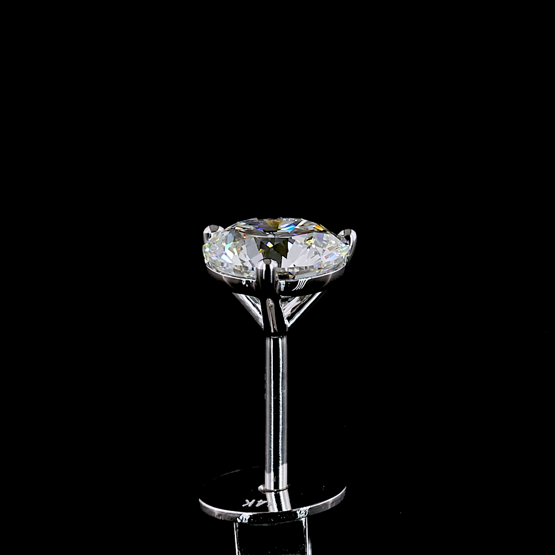 1.07 CT Round Lab Grown Diamond Martini Earrings in 14K White Gold