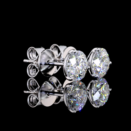 1.48 CT Round Lab Grown Diamond Martini Earrings in 14K White Gold