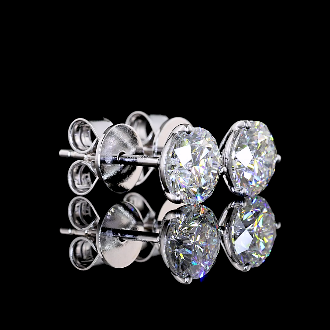 1.5 CT Round Lab Grown Diamond Martini Earrings in 14K White Gold