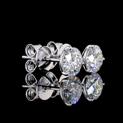 1.5 CT Round Lab Grown Diamond Martini Earrings in 14K White Gold