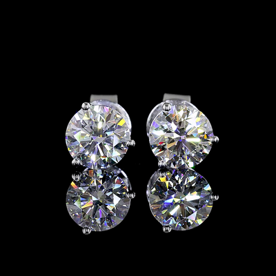 1.5 CT Round Lab Grown Diamond Martini Earrings in 14K White Gold