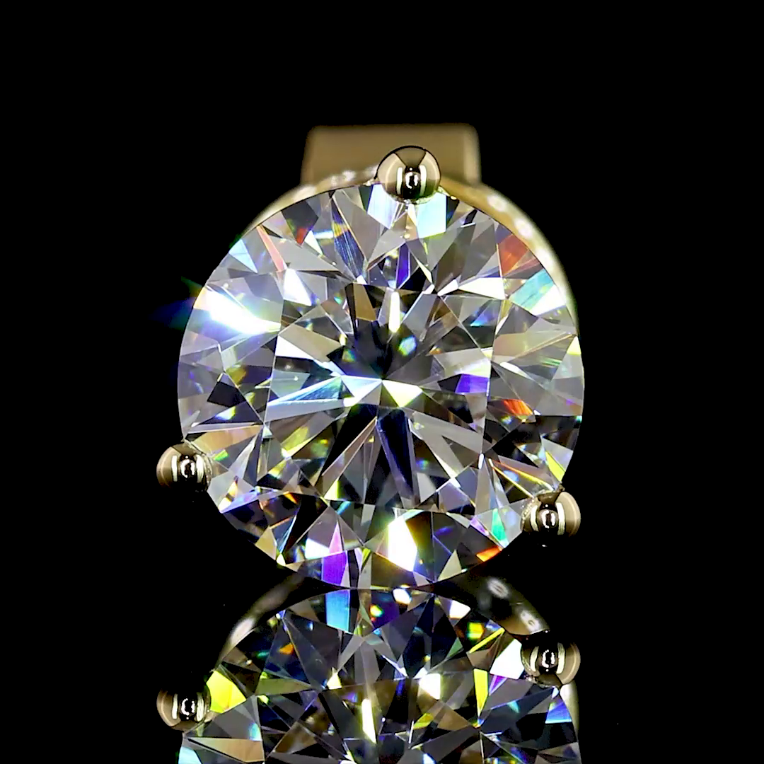 1.46 CT Round Lab Grown Diamond Martini Earrings in 14K Yellow Gold