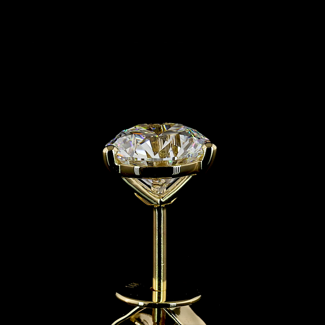 2.08 CT Round Lab Grown Diamond Martini Earrings in 14K Yellow Gold