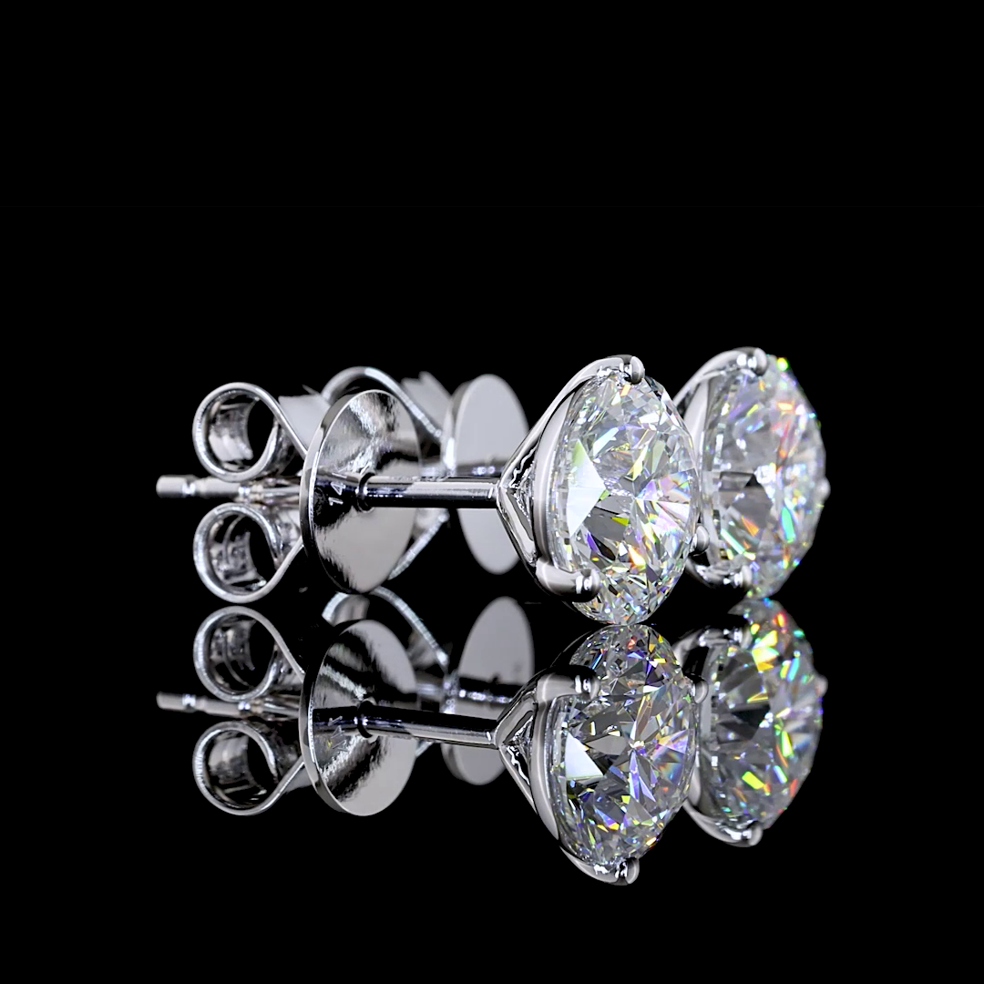 2.02 CT Round Lab Grown Diamond Martini Earrings in 14K White Gold