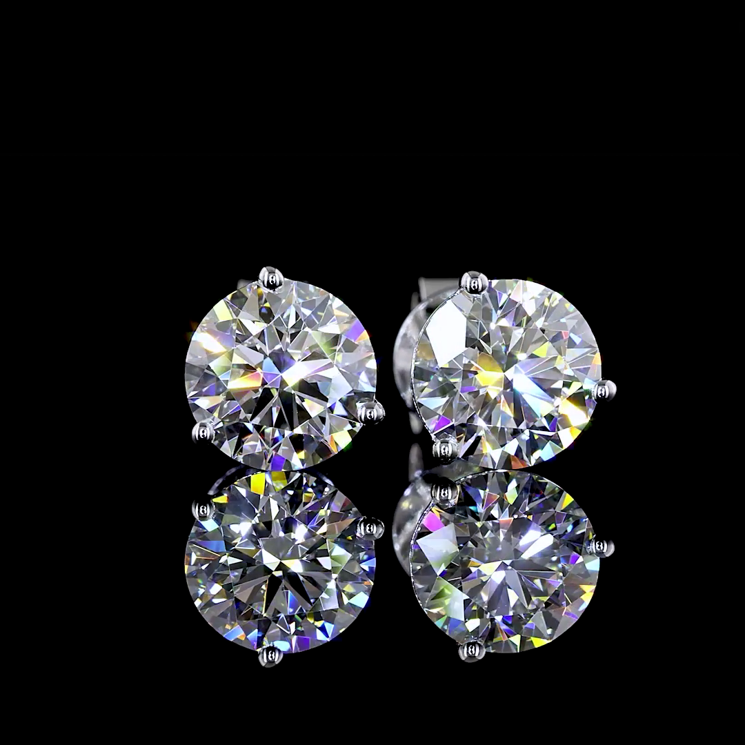 2.02 CT Round Lab Grown Diamond Martini Earrings in 14K White Gold