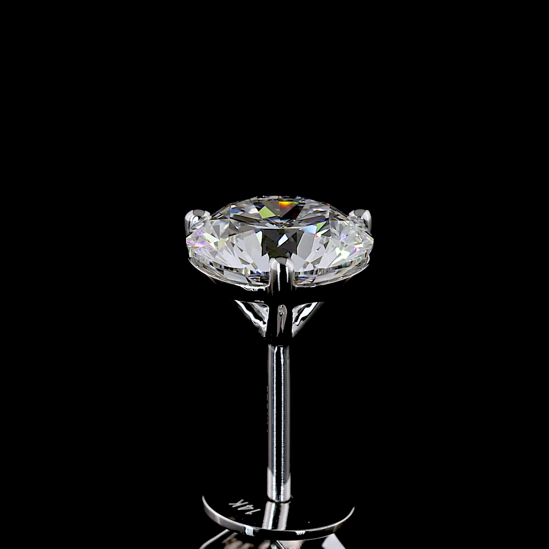 2.02 CT Round Lab Grown Diamond Martini Earrings in 14K White Gold