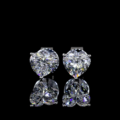1.09 CT Heart Lab Grown Diamond Martini Earrings in 14K White Gold