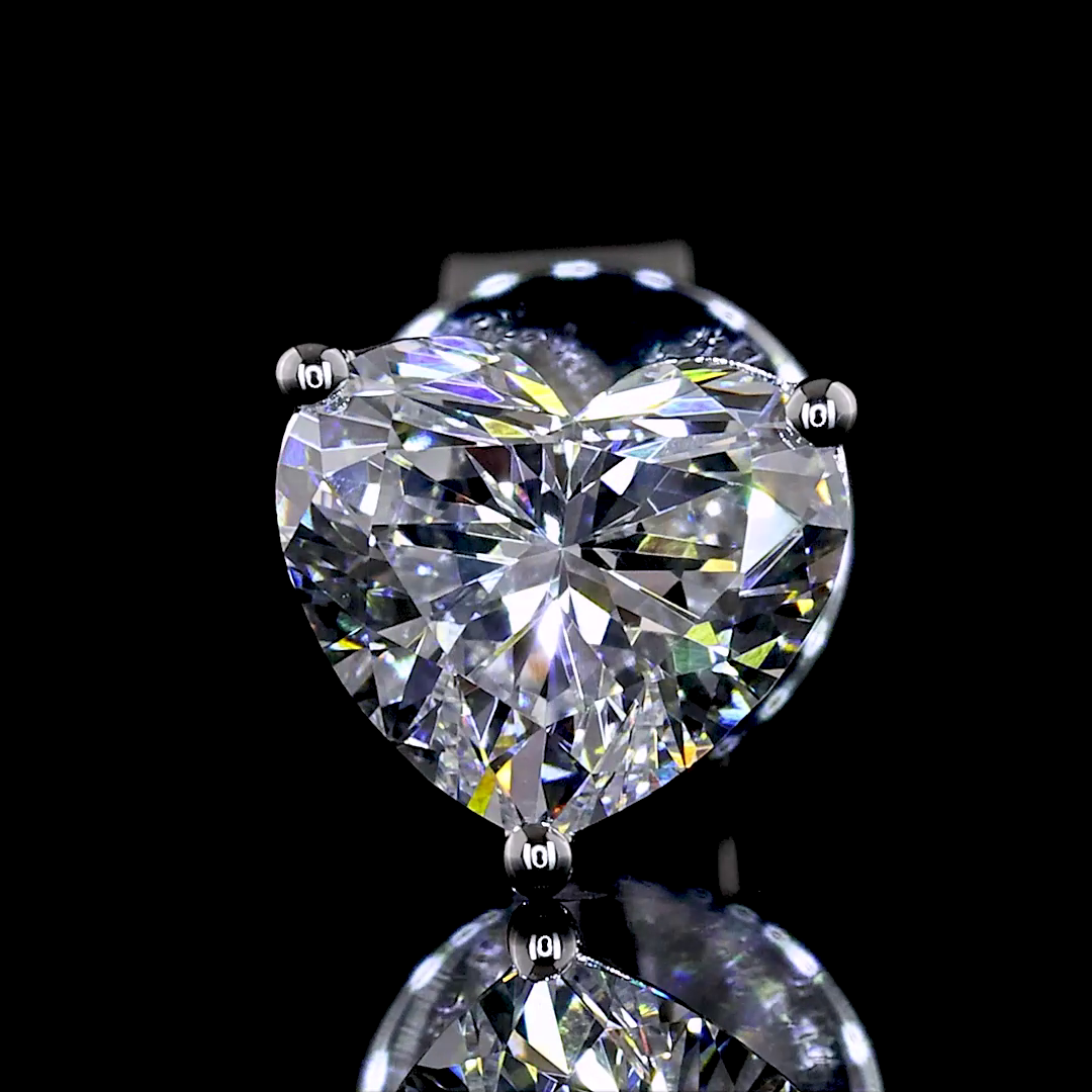 1.09 CT Heart Lab Grown Diamond Martini Earrings in 14K White Gold